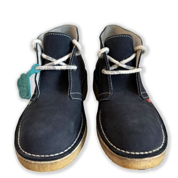 Kickers Navy Blue Nubuck Leather Ankle Desert Boots Back to School Fall Shoes - Picture 4 of 10